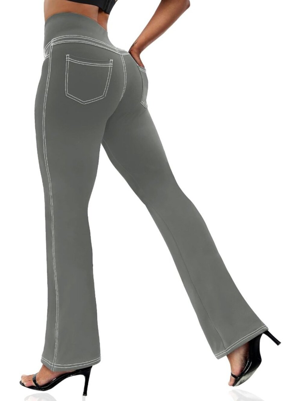 Bootcut Yoga Leggings with 4 Pockets - Flare Fitness Pants for Women